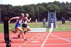 Zieleinlauf Helmut Meier und Karl Dorschner 100m M55