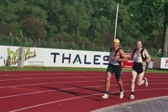 Von Anfang an in Führung beim abschließenden 1500m Lauf H.G.Müller und Joachim Hickisch