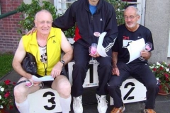 Friedrich Müller, Joachim Hickisch und Helmut Meier, Landesmeister mit der Mannschaft M 50/55 im Fünfkampf