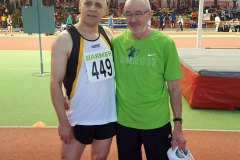 Czeslaw und Helmut nach dem Finale 60m