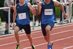 Als Duo ins Ziel: Marcel Böttger (li.) mit seinem Guide Alexander Kosenkow, mit dem er bei den Sprints durch ein Band verbunden war.