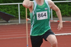 Jonas Baseda (SV Grün-Weiss Harburg) sicherte sich mit 60,26m den Sieg im Speerwurf der Männer.