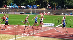 Finale 100m mit Czeslaw Pradzynski auf dem zweiten Platz. (Foto Rita Meier)