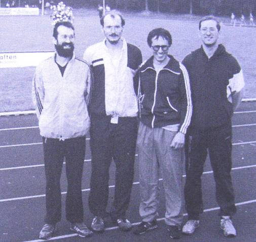 6.Platz bei den Deutschen Seniorenmeisterschaften in Scheeßel 4x400m Staffel v.l.n.r.:Wickmann, Hickisch,Wolf,Umann