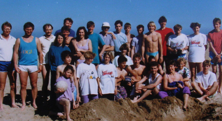 Die Trainingsgruppe in Igea Marina, Italien 1990
