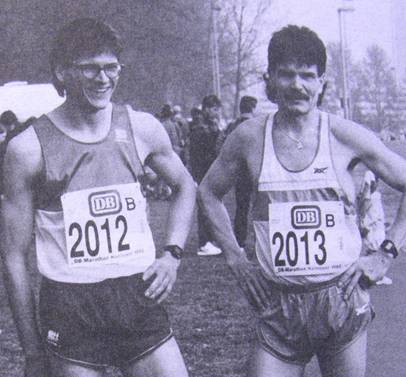 Udo Stephan und Kurt Janitzki nach dem Marathonlauf